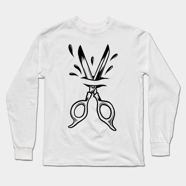 Scissors Long Sleeve T-Shirt by Adorline